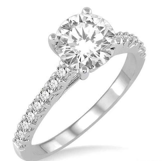 Parkplace Jewelers Round Shape Semi-Mount Diamond Engagement Ring 18905PPFRWG-SM