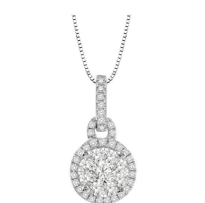 Parkplace Jewelers Round Shape Halo Lovebright Diamond Pendant 94873PPFVPDWG