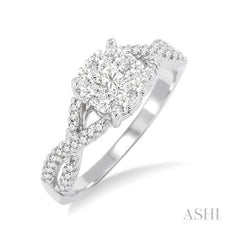 ASHI Round Shape Lovebright Diamond Engagement Ring 19493PPFVWG-LE