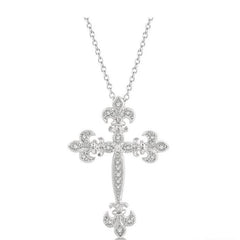 Parkplace Jewelers Cross Fleur De Lis Diamond Fashion Pendant 953B8PPTSPDWG