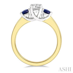 ASHI Round Shape Past Present & Future Gemstone & Diamond Ring 44544PPFGSPYW
