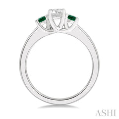 ASHI Round Shape Past Present & Future Gemstone & Diamond Ring 44545PPFGEMWG