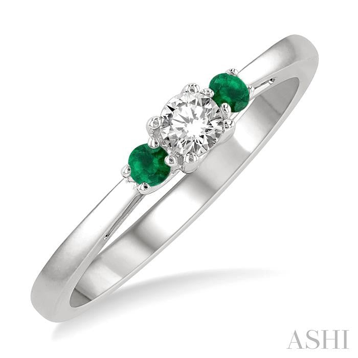 ASHI Round Shape Past Present & Future Gemstone & Diamond Ring 44548PPFGEMWG