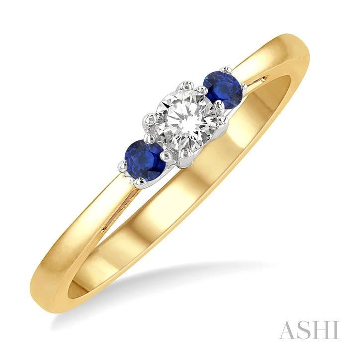 ASHI Round Shape Past Present & Future Gemstone & Diamond Ring 44548PPFGSPYW