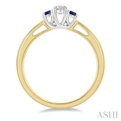 ASHI Round Shape Past Present & Future Gemstone & Diamond Ring 44548PPFGSPYW
