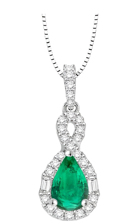 Parkplace Jewelers Pear Shape Gemstone & Halo Diamond Pendant 58535PPFHPDEMWG