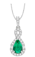 Parkplace Jewelers Pear Shape Gemstone & Halo Diamond Pendant 58535PPFHPDEMWG