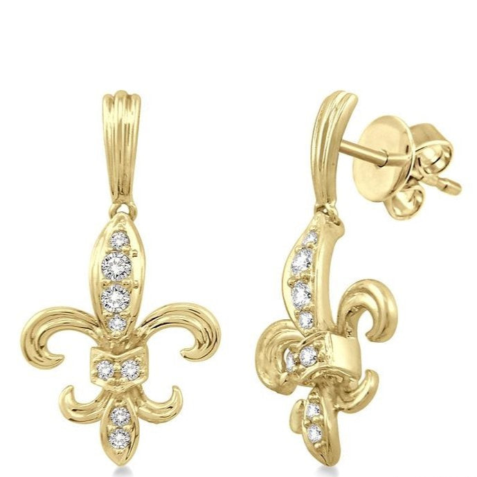 Parkplace Jewelers Fleur De Lis Diamond Earrings 94706PPFVERYG