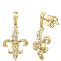 Parkplace Jewelers Fleur De Lis Diamond Earrings 94706PPFVERYG
