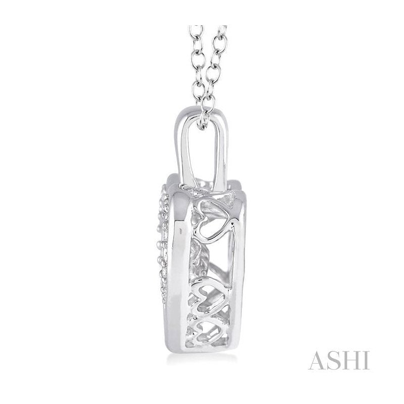 ASHI Silver Heart Shape Emotion Diamond Pendant 80039PPSXSLPD