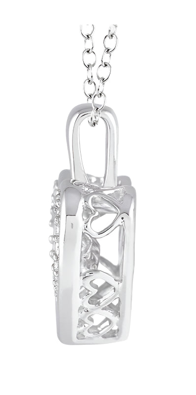 Parkplace Jewelers Silver Heart Shape Emotion Diamond Pendant 80039PPSXSLPD