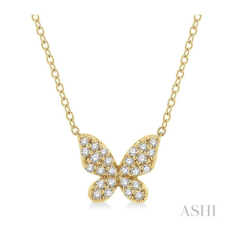 ASHI Butterfly Petite Diamond Fashion Pendant 641A8PPTSPDYG