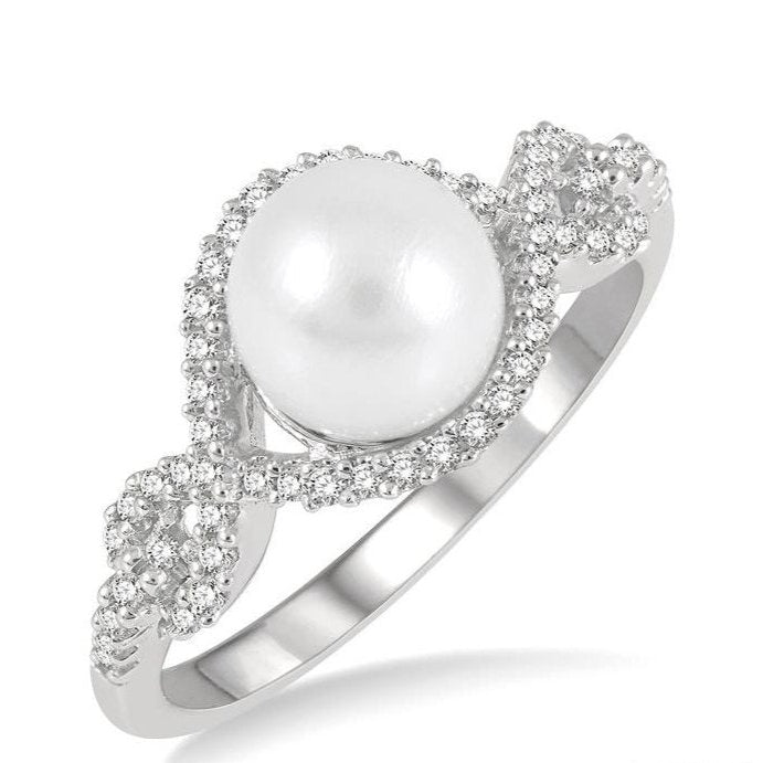 Parkplace Jewelers Pearl & Halo Diamond Fashion Ring 56947PPTSWPWG