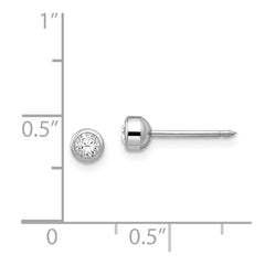 454E Inverness 14k White Gold 4mm April Crystal Bezel Earrings