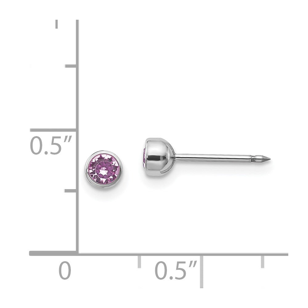 456E Inverness 14k White Gold 4mm June Crystal Bezel Earrings