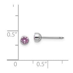 456E Inverness 14k White Gold 4mm June Crystal Bezel Earrings