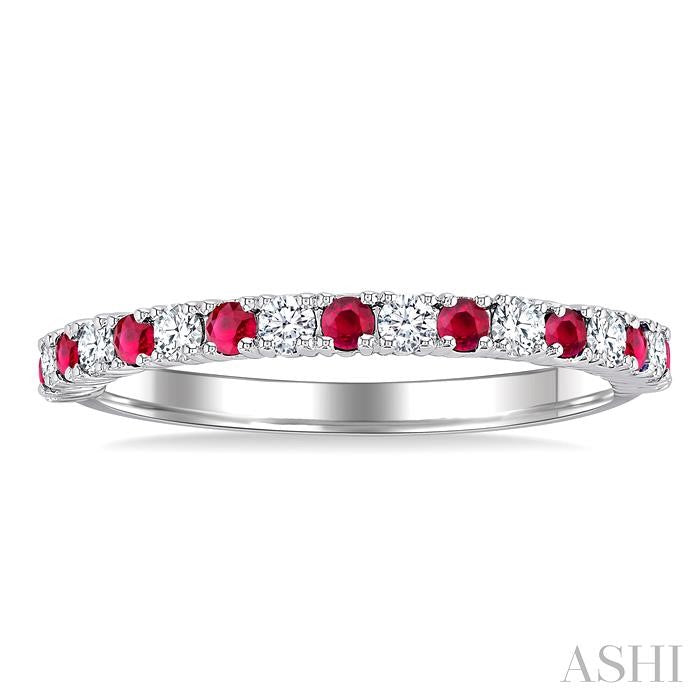 ASHI Alternate Gemstone & Diamond Band 46306PPTGRBWG