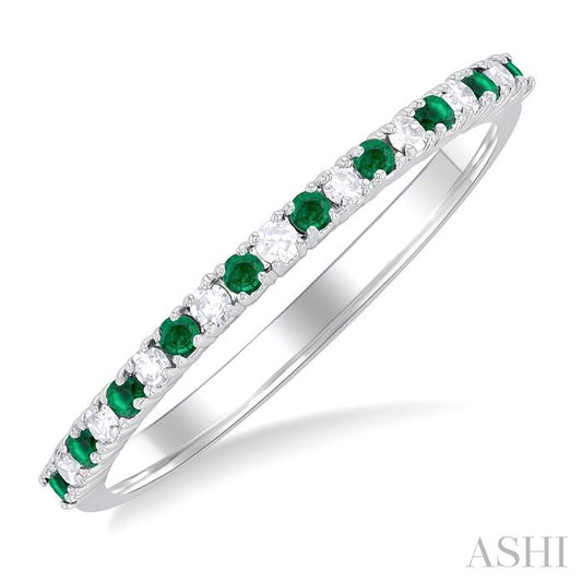 ASHI Alternate Gemstone & Diamond Band 46308PPTSEMWG