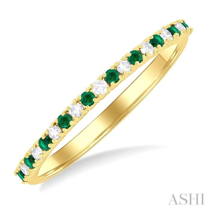 ASHI Alternate Gemstone & Diamond Band 46308PPTSEMYG