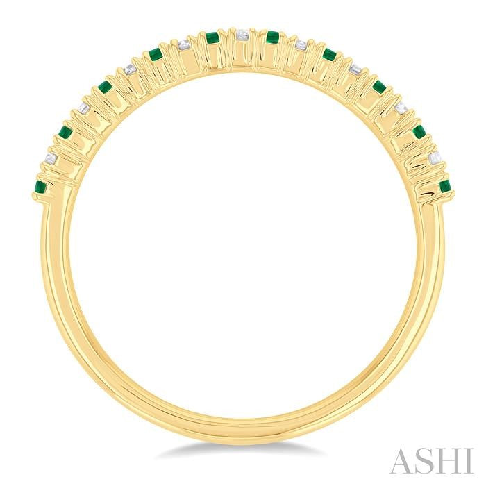 ASHI Alternate Gemstone & Diamond Band 46308PPTSEMYG
