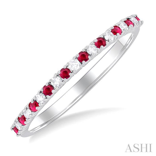 ASHI Alternate Gemstone & Diamond Band 46308PPTSRBWG