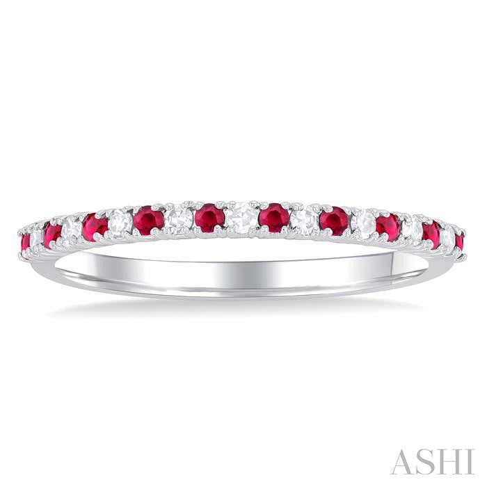 ASHI Alternate Gemstone & Diamond Band 46308PPTSRBWG