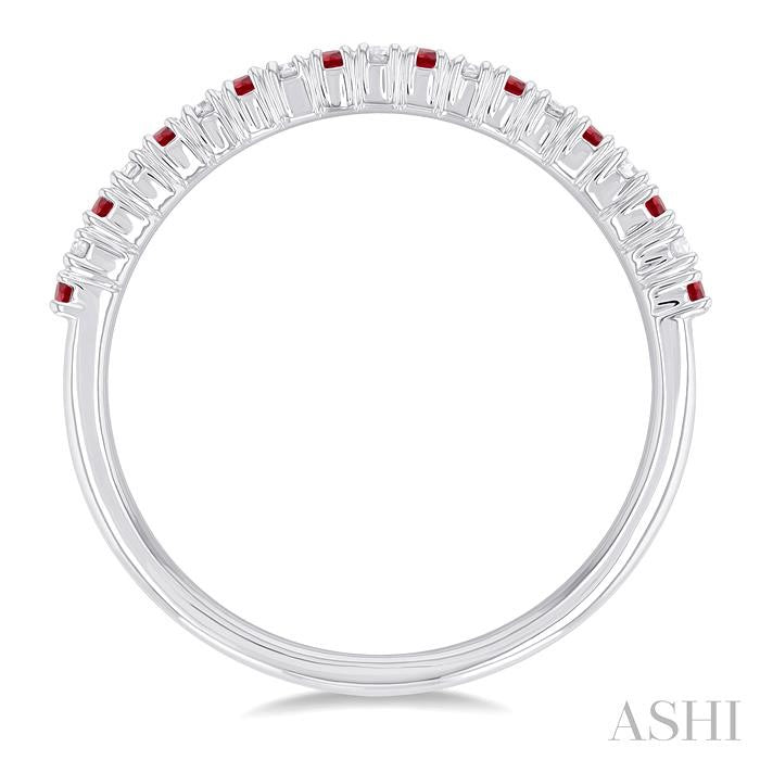 ASHI Alternate Gemstone & Diamond Band 46308PPTSRBWG