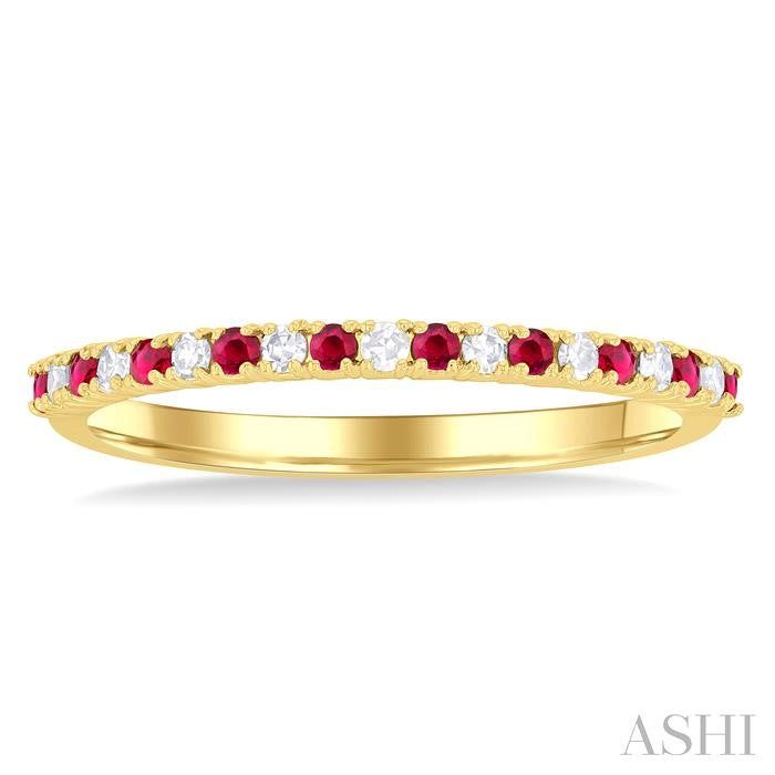 ASHI Alternate Gemstone & Diamond Band 46308PPTSRBYG