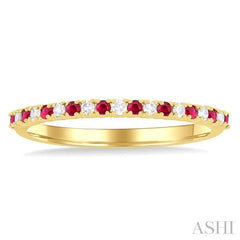 ASHI Alternate Gemstone & Diamond Band 46308PPTSRBYG