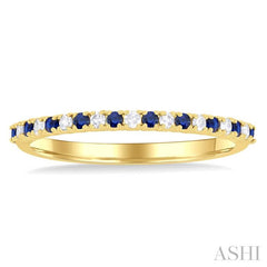 ASHI Alternate Gemstone & Diamond Band 46308PPTSSPYG