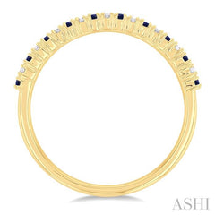 ASHI Alternate Gemstone & Diamond Band 46308PPTSSPYG
