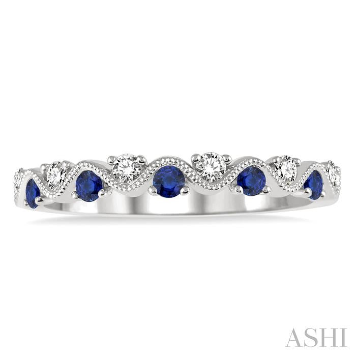 ASHI Alternate Gemstone & Diamond Band 46398PPFGSPWG