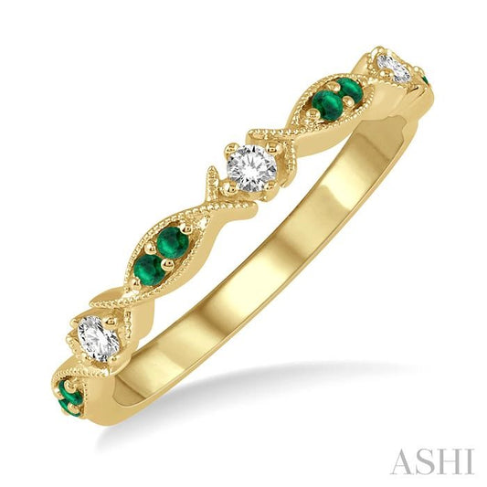 ASHI Alternate Gemstone & Diamond Band 46418PPFHEMYG