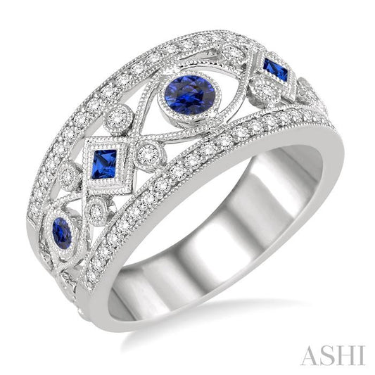 ASHI Gemstone & Diamond Fashion Band 46455PPFHSPWG