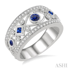 ASHI Gemstone & Diamond Fashion Band 46455PPFHSPWG