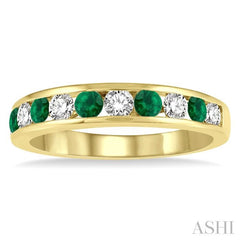 ASHI Channel Set Alternate Gemstone & Diamond Wedding Band 46494PPFGEMYG