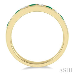 ASHI Channel Set Alternate Gemstone & Diamond Wedding Band 46494PPFGEMYG
