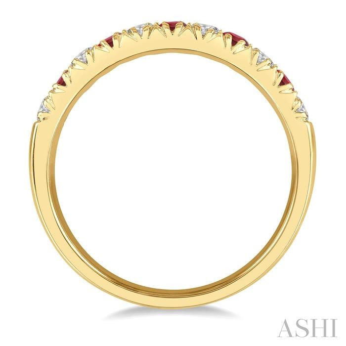 ASHI 11 Alternate Gemstone & Diamond Wedding Band 46506PPFGRBYG