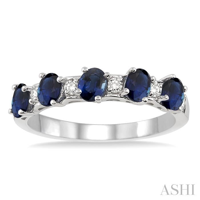 ASHI Oval Shape Gemstone & Diamond Wedding Band 46538PPFGSPWG