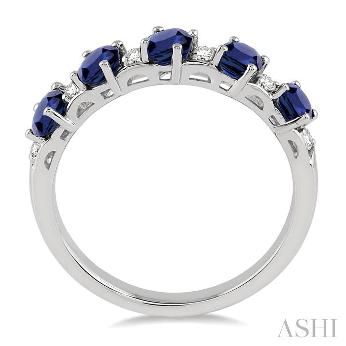 ASHI Oval Shape Gemstone & Diamond Wedding Band 46538PPFGSPWG