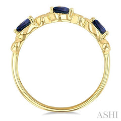 ASHI Pear Shape Gemstone & Diamond Band 46638PPFGSPYG