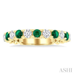 ASHI Alternate Gemstone & Diamond Wedding Band 46653PPFGEMYG