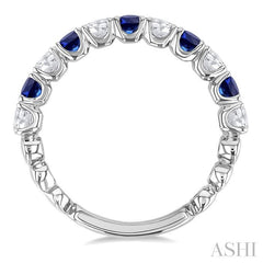 ASHI Alternate Gemstone & Diamond Wedding Band 46653PPFGSPWG