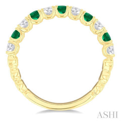 ASHI Alternate Gemstone & Diamond Wedding Band 46654PPFGEMYG