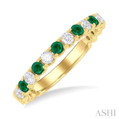 ASHI Alternate Gemstone & Diamond Wedding Band 46656PPFGEMYG