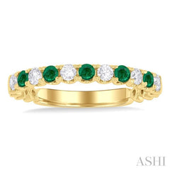 ASHI Alternate Gemstone & Diamond Wedding Band 46656PPFGEMYG