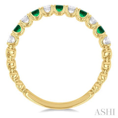 ASHI Alternate Gemstone & Diamond Wedding Band 46656PPFGEMYG