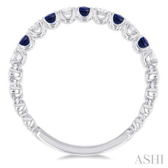 ASHI Alternate Gemstone & Diamond Wedding Band 46656PPFGSPWG