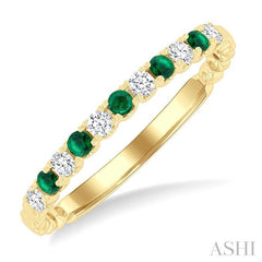 ASHI Alternate Gemstone & Diamond Wedding Band 46658PPFGEMYG