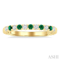 ASHI Alternate Gemstone & Diamond Wedding Band 46658PPFGEMYG
